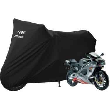 Imagem de Capa Protetora Para Moto Aprilia RSV Mille Com logo - Mz, Preta