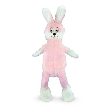 Imagem de FGA MARKETPLACE Brinquedo de pelúcia plano sem recheio, sem barulho, estilo divertido irá divertir o seu cão por horas, recomendado para cães pequenos e médios de 53 cm de comprimento (coelho rosa)