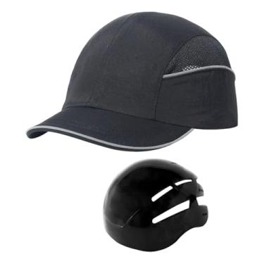 Imagem de menolana Boné de Beisebol Bump Boné de Beisebol Boné Esportivo Resistente a Impactos Boné de Beisebol Viseira Chapéu para Viagens Academia Jardinagem Camping a, Preto