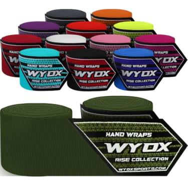 Imagem de Bandagens WYOX ǀ Bandagens Premium de 3M para Boxe, Muay Thai, Kickboxing e MMA ǀ Luvas Internas Unissex com Proteção Perfeita para (Pair of 1, Verde Exército Simples, 3m)