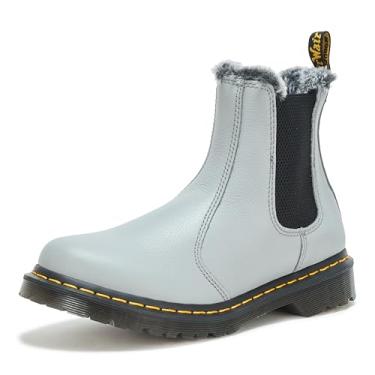 Imagem de Dr. Martens Bota Chelsea feminina 2976 forrada com pele sintética Virginia, Cinza definitivo, 7