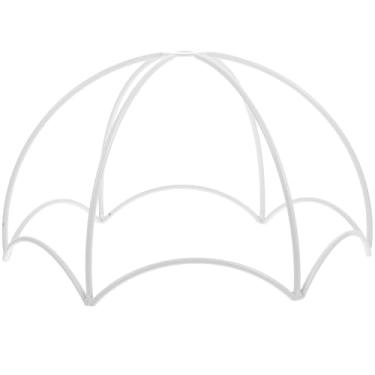 Imagem de Abajur para candeeiros de mesa, armação de arame de ferro branco, abajur de ferro, cúpula recortada, lâmpada de proteção, capa de sombra, DIY, macramê, acessório de cúpula