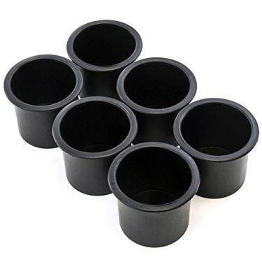 Imagem de Suporte de 6 copos de plástico embutido universal para barco, trailer, carro, caminhão, sofá, mesa de jogo, pontão marinho, motorhome campista