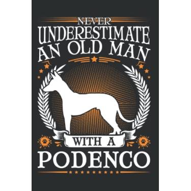 Imagem de Podenco Notizbuch: Podenco Alter Mann Windhund Ibizan Hound / 6x9 Zoll / 120 karierte Seiten Seiten