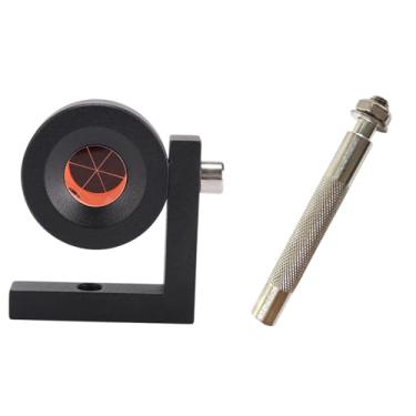 Imagem de YsXoWiui Prisma de barra em l de 90 graus, prisma direito em forma de l, engenharia de alta precisão, resistente, 5 arcsec para estação total, prisma de 90, com Haste