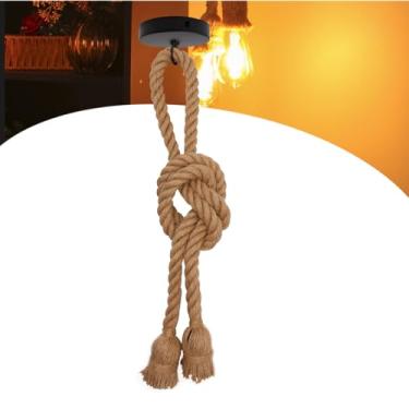 Imagem de Luminária Pendente Duplo Teto Corda Sisal Rústico 2m Lpcr22