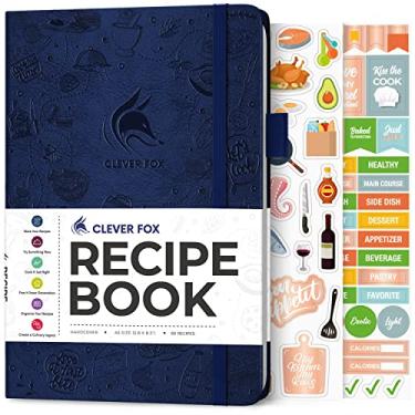 Imagem de Clever Fox Livro de receitas: faça seu próprio livro de receitas de família e organizador de caderno de receitas em branco, diário de culinária vazio para escrever em receitas, A5, armazena 60