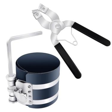 Imagem de Ferramenta de remoção do instalador de compressor de anel de pistão para motor de carro com alicate de instalação de pistão, tamanhos ajustáveis de 5.3 cm a 17.5 cm (53 mm-175 mm)