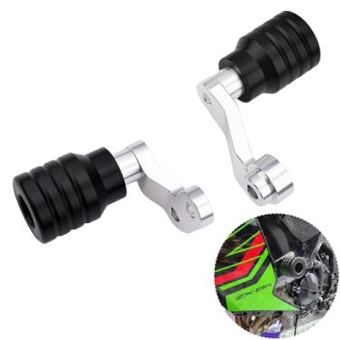 Imagem de HRuizq Protetor de queda de carenagem de motor de colisão de quadro de motocicleta compatível com Ninja ZX-6R ZX6R ZX636 2024 (prata)