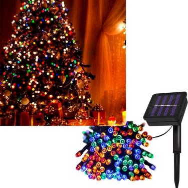 Imagem de Pisca Cordão 300 Lâmpadas LED Solar Colorido De Natal De 30m