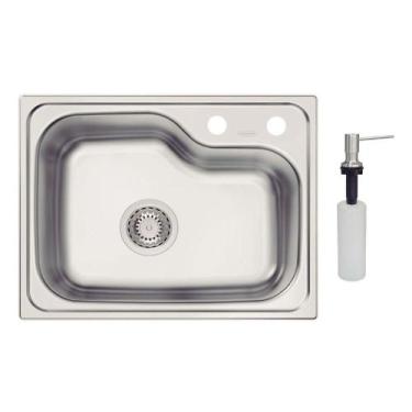 Imagem de Cuba Tramontina Morgana Compact 48 Fx Aço Inox Acetinado 55x42 Cm Com 