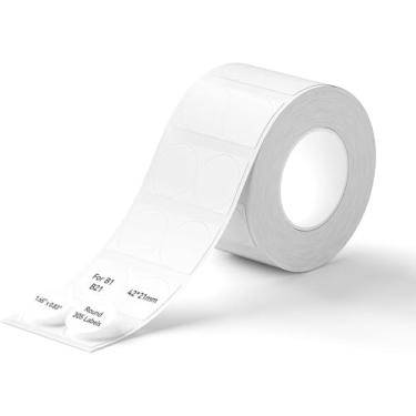 Imagem de Fita de etiqueta B1 B21 42 x 21 mm Etiquetas térmicas redondas NIIMBOT 305 etiquetas/rolo, branco