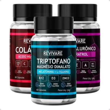 Imagem de Kit Resveratrol + Colageno Caps + Triptofano-Unissex