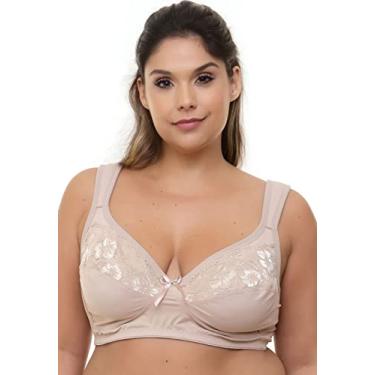 Imagem de Sutiã Reforçado Sem Aro com Renda Bruvi (1571) Plus Size Cor:Chocolate;Tamanho:56