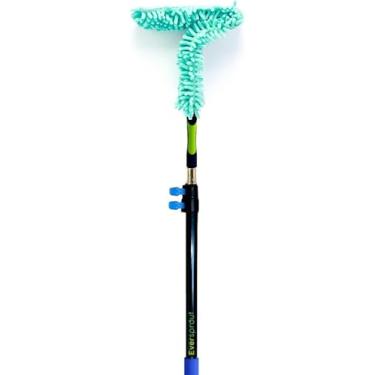 Imagem de EVERSPROUT Espanador de teto e ventilador de microfibra flexível | Dobrável para limpar qualquer pá do ventilador | Cabeça de escova removível e lavável | Espanador de teto de 63,5 cm + mastro de 9 cm