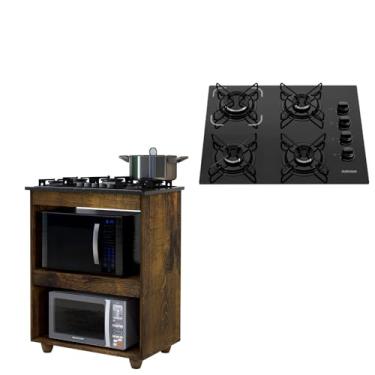 Imagem de Kit Balcão Cooktop Turim Ypê com Fogão Cooktop 4 Bocas Itatiaia