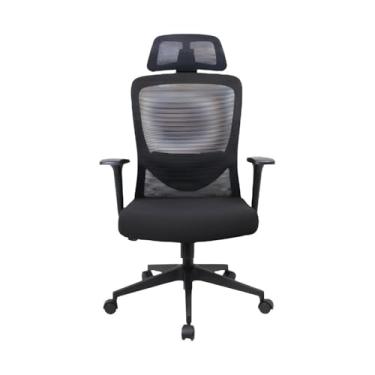 Imagem de Cadeira de Escritório Ergonômica Encosto Alto com Apoio de Cabeça Mesh Respirável Preta
