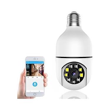 Imagem de Câmera Lâmpada de Segurança Full Hd Ip Wifi Giratória 360 Visão Noturna Com Sensor de Movimento E Infravermelho