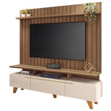 Imagem de Rack Para Sala Émile com Painel Para TV Ripado 70 Pol Conect B01 Off W