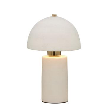 Imagem de Luminária de Mesa Abajur em Cerâmica Branco e Dourado 30cm 1E27 15402-PL