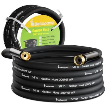 Imagem de Beitopamz Mangueira de jardim 15 m x 5/20.3 cm Mangueira de água 15 m, mangueira resistente, flexível sem dobras, mangueira híbrida leve, acessórios sólidos, sem vazamentos, carretel de mangueira de