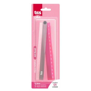 Imagem de Regua Metálica Tris Holic Rose 30cm Cartela 1 Unidade