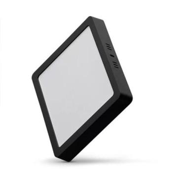 Imagem de Plafon Led Sobrepor Quadrado Eco PRETO 24W 6500K (Branco Frio) Bivolt 