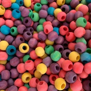 Imagem de Brinquedos de pássaros, 300 peças coloridas de madeira para pássaros grandes, blocos de madeira natural multicoloridos, papagaios cinzentos africanos, araras, cacatuas, brinquedos de mastigar