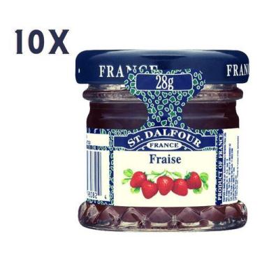 Imagem de Kit 10 Mini Geleias Morango St Dalfour 28g - França - St. Dalfour
