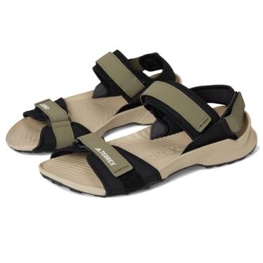 Imagem de adidas Sandálias unissex para caminhadas Terrex Hydroterra, Olive Strata/preto/bege maravilha, 15 Women/14 Men