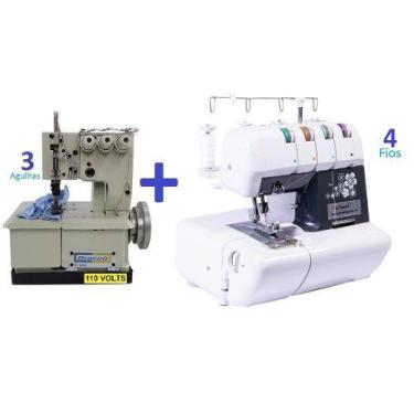 Imagem de KIT: Galoneira Semi-industrial, 3 Agulhas, BC2600-3, Bracob + Overlock