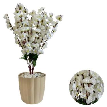 Imagem de Pessegueiro Cerejeira Artificial + Vaso Polietileno Completo - PlantaI