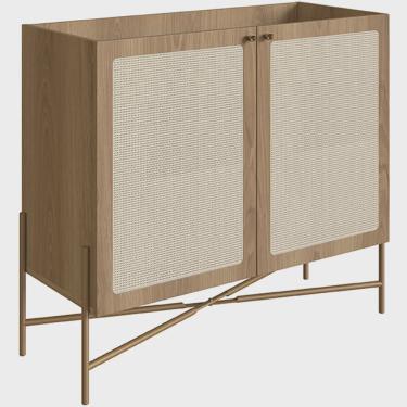 Imagem de Balcão Aparador Cantinho do Café Industrial Indy A03 Hanover Dourado - Lyam Decor
