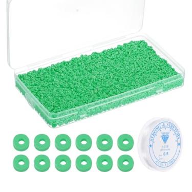 Imagem de PATIKIL Kit de 4000 peças de pulseira de contas de argila, 4 mm, contas espaçadoras de argila de polímero redondas preppy Heishi disco com cordão elástico para fazer joias de amizade faça você mesmo