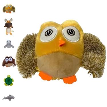 Imagem de Brinquedo Bichinho de Pelucia Pet Mordedor Resistente Para Cães Cachorro Gatos Macio Com Apito e Lavavel (médio, Coruja Bege)