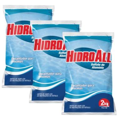 Imagem de Kit 3 Decantador Impurezas Sulfato De Alumínio Hidroall 2kg