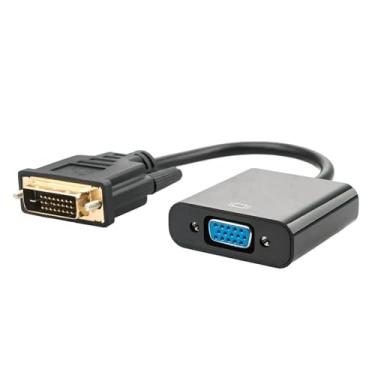 Imagem de NATEFEMIN Conversor DVI-D para VGA, adaptador de cabo ativo fêmea 1080p DVI-D 24+1 pino macho para VGA 15 pinos fêmea