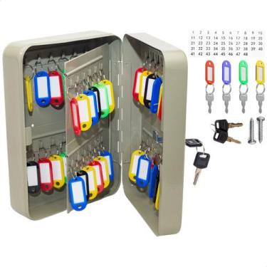 Imagem de Porta Chaves Claviculário Armário De 48 Chaves Com Chaveiro - KONTUZ H