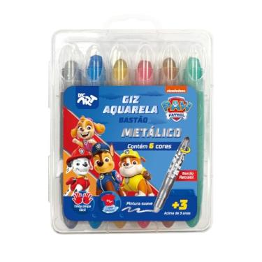 Imagem de DAC - Giz de Cera Retrátil Aquarela Metálica com 6 Cores - Patrulha Canina Fem