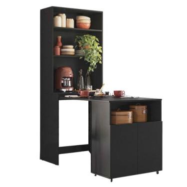 Imagem de Mesa Bancada Gourmet Para Cozinha Salt Preto Z06 - Mpozenato, Preto, 4