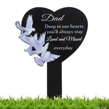 Imagem de Marcadores De Túmulos Para Cemitérios - Placas De Cemitério Em Metal Com Design Resistente - Plaquetas Impermeáveis Pretas Homenagem Póstuma Decoração Para Cemitério Para Pais e Familiares