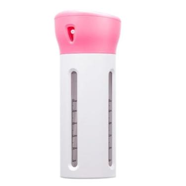 Imagem de Kit Garrafa Dispenser Portátil 4 Em 1 Para Shampoo e Cremes (Rosa)