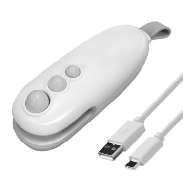 Imagem de Mini seladora de bolsa, seladora e cortador de calor 2 em 1, seladora portátil recarregável por USB-C, seladora de armazenamento a vácuo de alimentos para sacos de chips (branco)