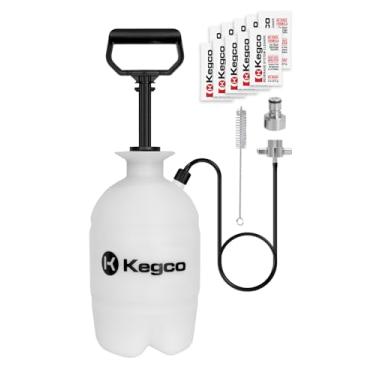 Imagem de Kegco Kit de limpeza Kegerator pressurizado com bomba manual de 1 galão com limpador sem enxágue