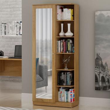 Imagem de Armário Multiuso 1 Porta Com Espelho João Pessoa Valdemóveis Cinamomo