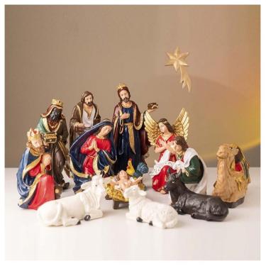 Imagem de Presépio De Natal Natalino 14 Peças Em Borracha 23cm