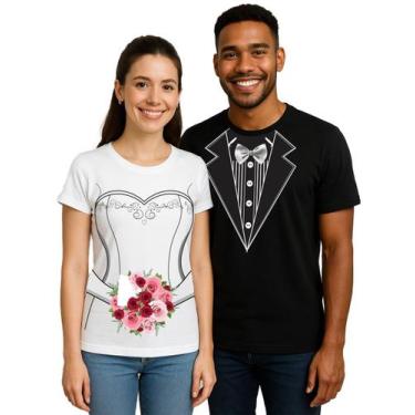 Imagem de Camisetas Casal Noivos Kit Masculina e Feminina Chá Bar - Calupa, Masc