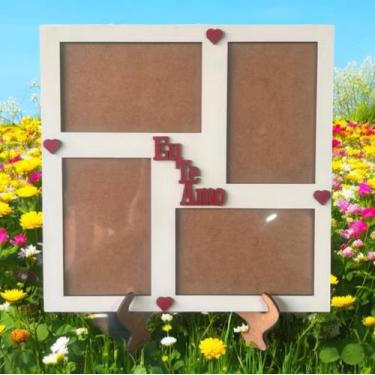 Imagem de Porta-Retrato Branco Eu Te Amo  4 Fotos 10x15cm - personalizadoslaser