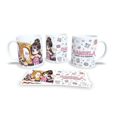 Imagem de Caneca branca Dorama, uso exclusivo dorameira, alfabeto dorama, personalizada com nome (D)