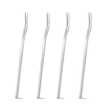 Imagem de Beatcreat Garfos Para Picles, Cabo Longo De 16 Cm Azeitonas, Aço Inoxidável 18/8, Salada, Coquetel, Sobremesa, Frutas, Pegador Aperitivos (4 Peças)